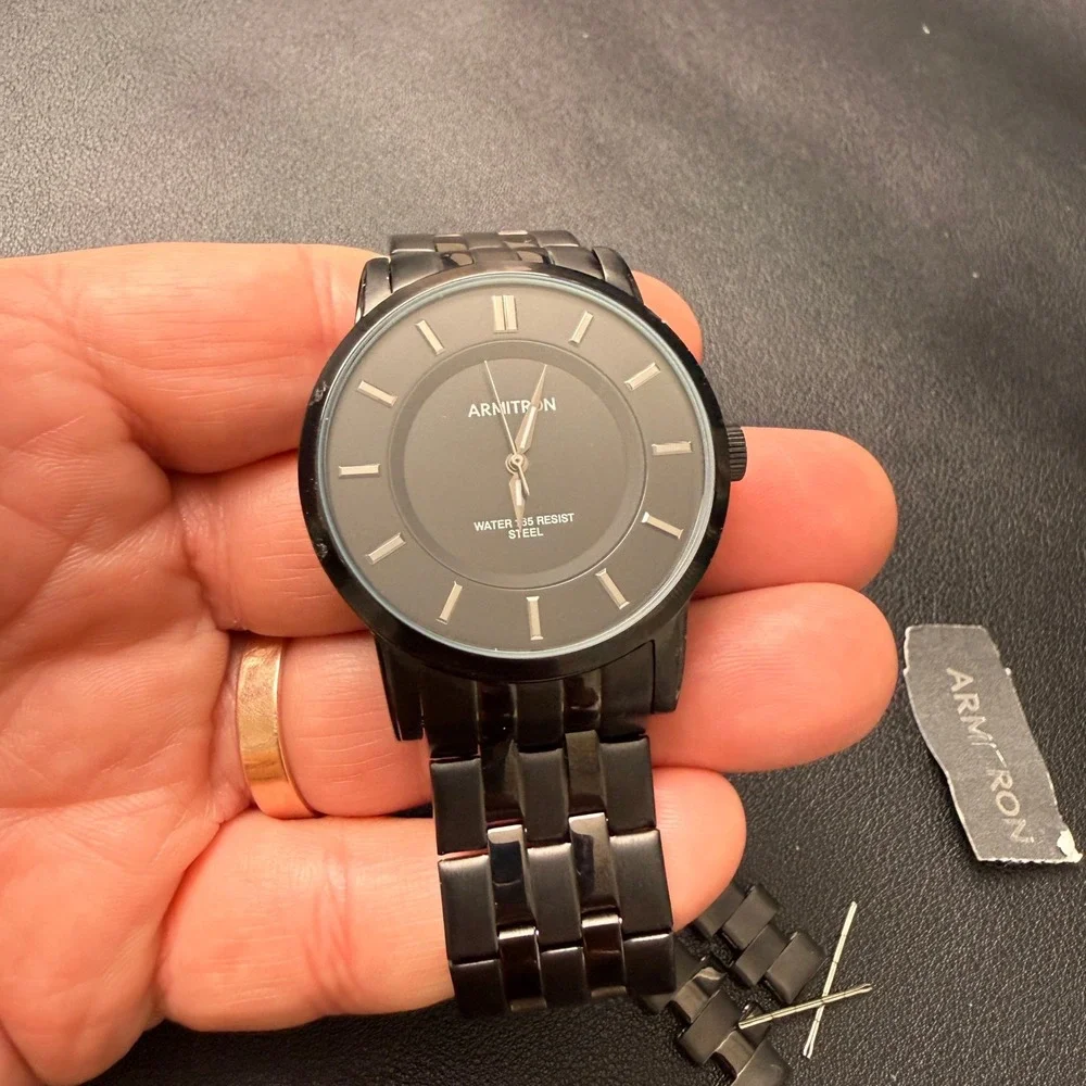 Armitron 20/4962TI Men's Black Bracelet Quartz Watch Japan Movt‎ New Battery